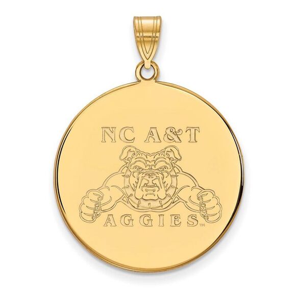 14k Yellow Gold North Carolina A&T XL Disc Pendant
